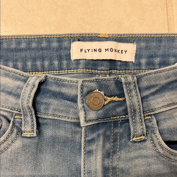 Flying Monkey Light Blue Distressed Skinny Jeans - Picture 2 of 6